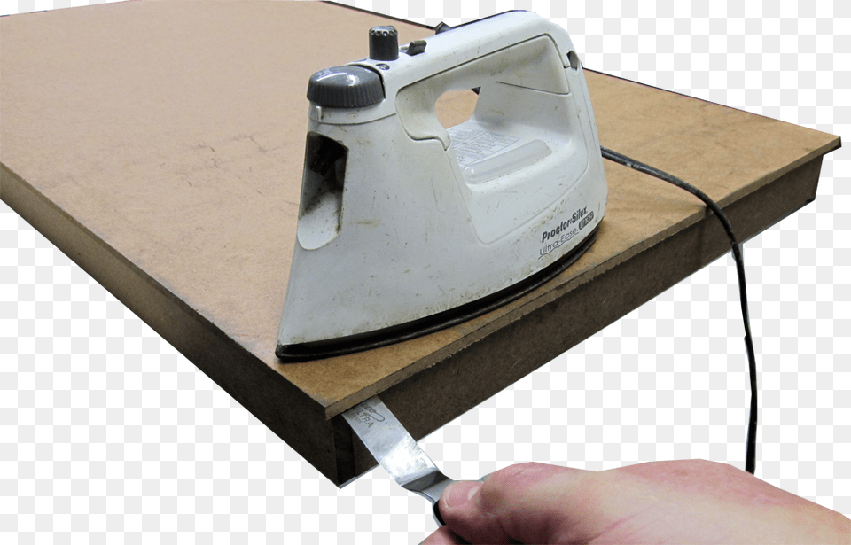 Working The Hot Spatula Into The Glue Joint Takeapart21l Plywood, Device, Wood, Appliance, Electrical Device Free Png Download