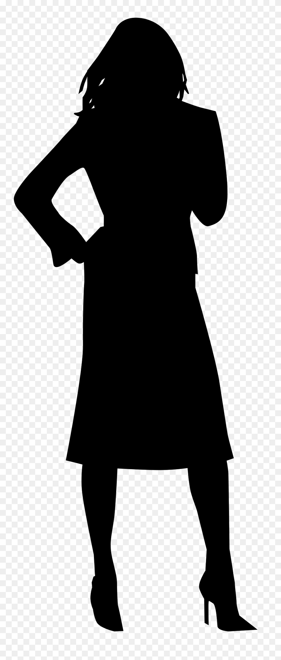 Working Woman Clipart, Gray Png Image