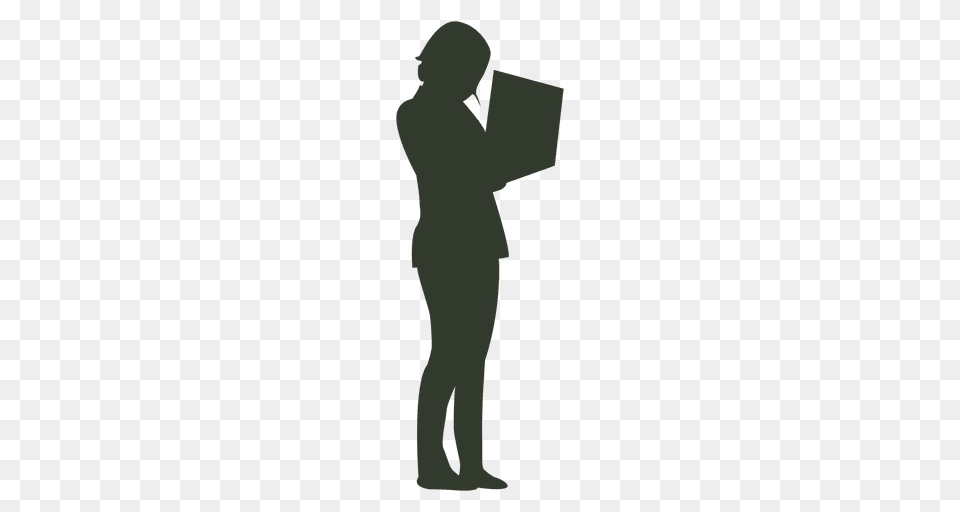 Working Woman Silhouette Laptop, Person, Reading, Head, Clothing Free Png