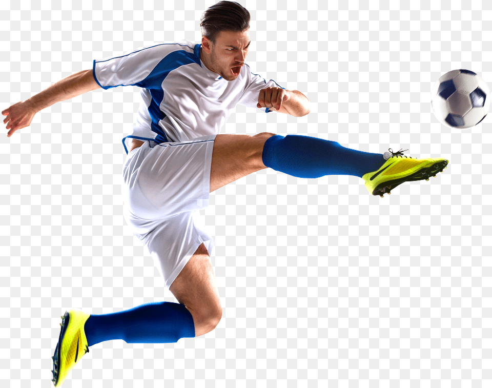 World Cup Football Player Kick Off Soccer Player Background, Kicking, Sphere, Person, Soccer Ball Png Image