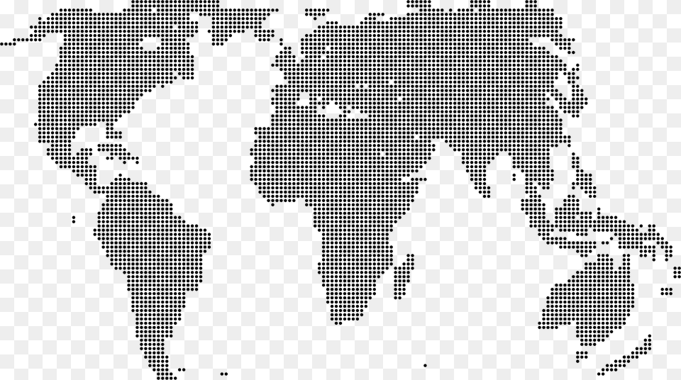 World Dot Map World Map, Gray Free Png