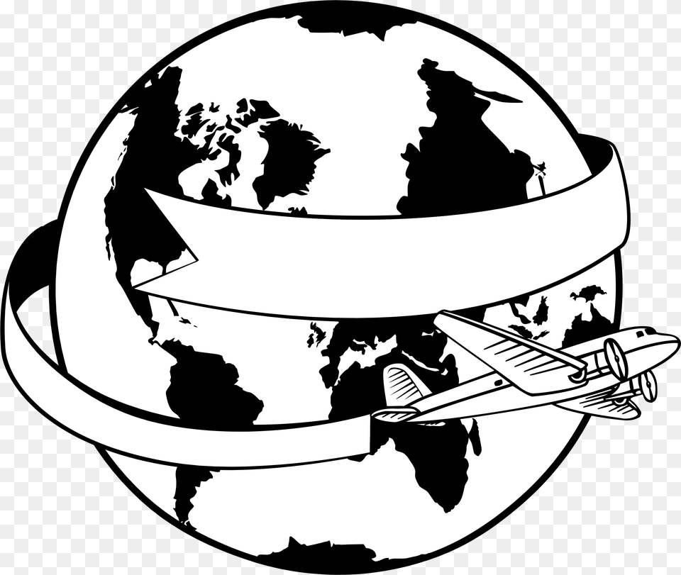 World Drawing Globe With Banner Clipart, Astronomy, Outer Space, Person, Planet Free Png Download