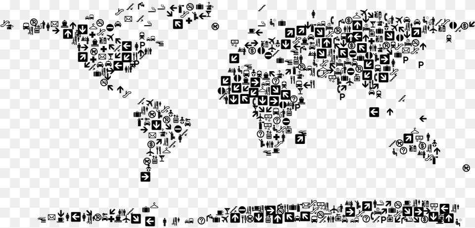 World Earth Map Borders Cartography Continents World Map With Icons, Text Png Image