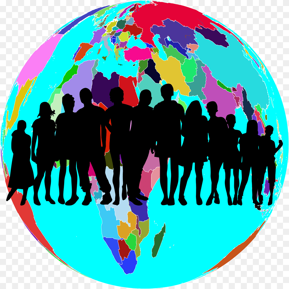 World Globe Clipart Among Friends And Clutter, Adult, Male, Man, Person Png Image