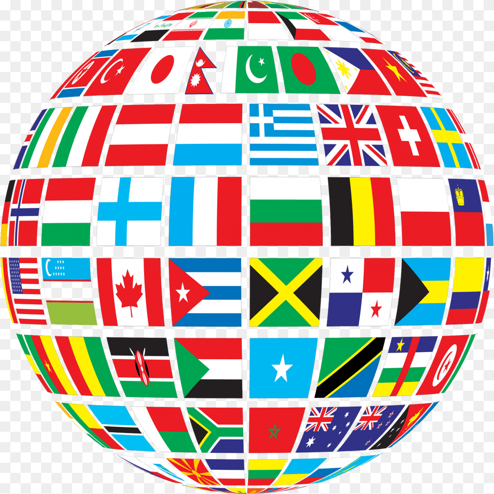 World Globe With Flags, Sphere, Astronomy, Outer Space, Planet Png