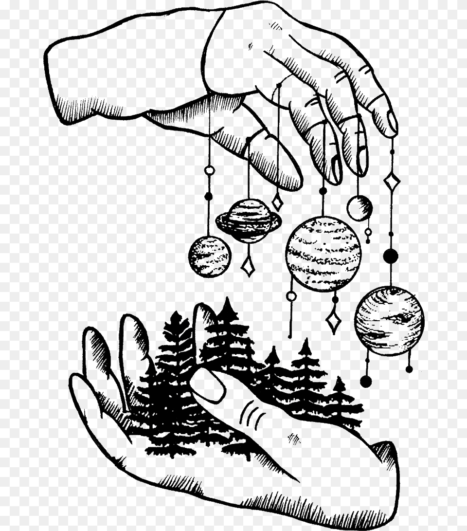 World In Hands Drawing Download Space And Hands Drawings, Art Free Transparent Png