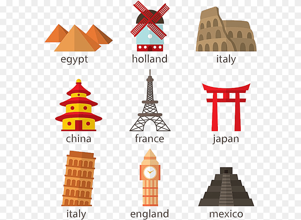 World Landmarks, Architecture, Building, Clock Tower, Tower Png Image