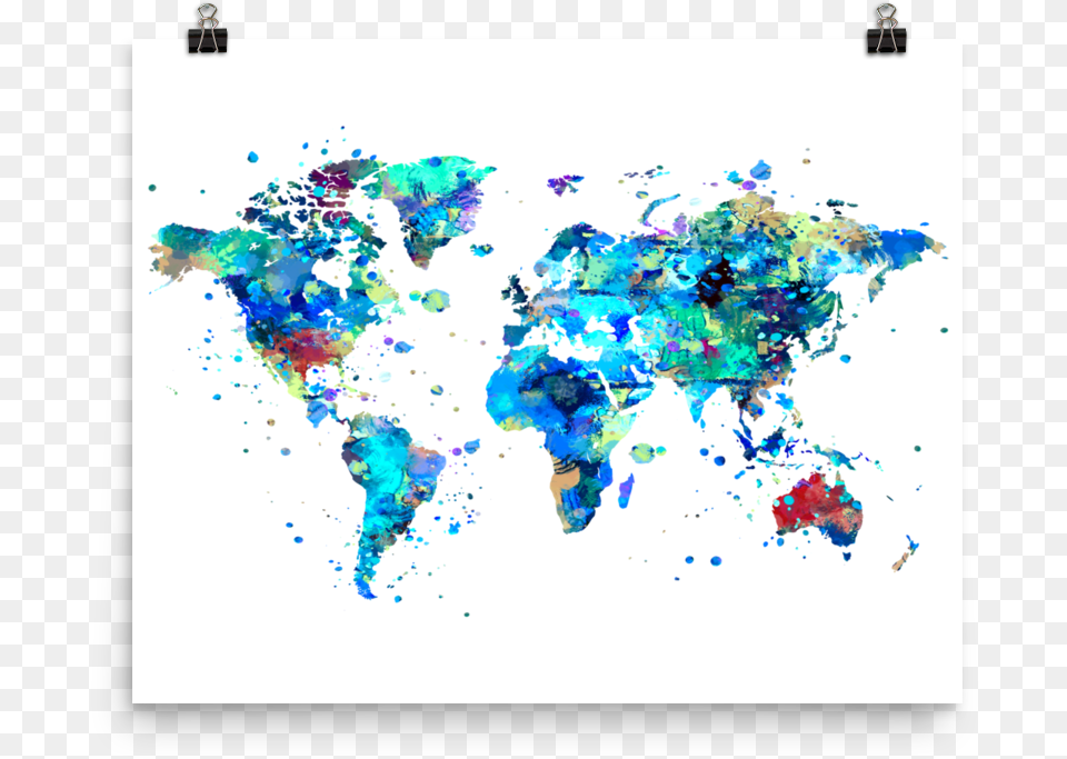 World Map 19 Colorful Art By Sharon Cummings Free Png Download