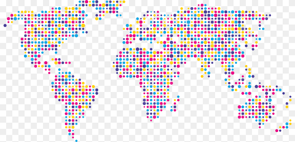 World Map Art World Map Dots, Pattern, Graphics, Purple Png