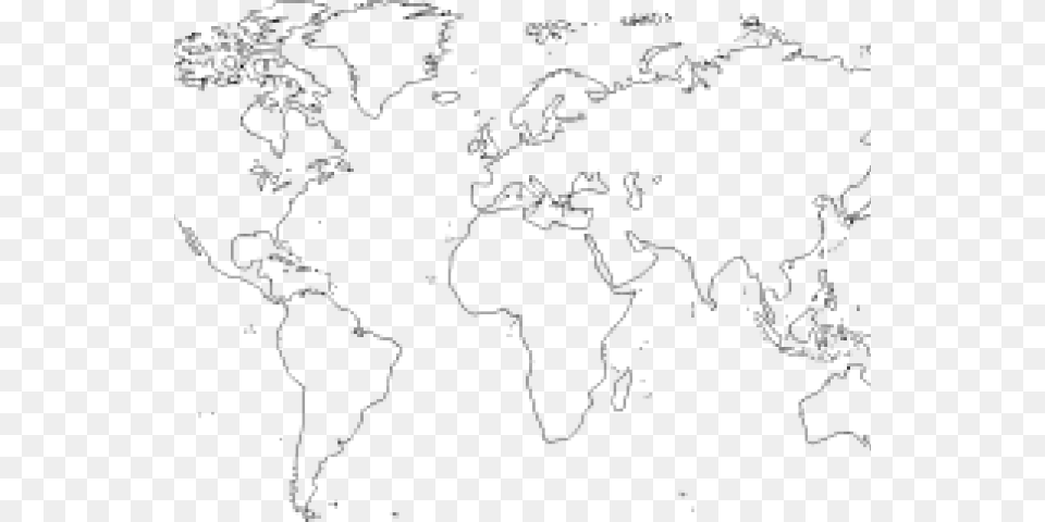 World Map Clipart Dark Outline World Blank World Map Printable Line, Chart, Plot, Atlas, Diagram Free Png Download