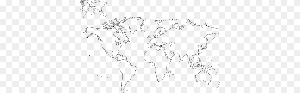 World Map Contour Vector World Map Outline Black And White Printable, Chart, Plot, Person, Pattern Free Png Download
