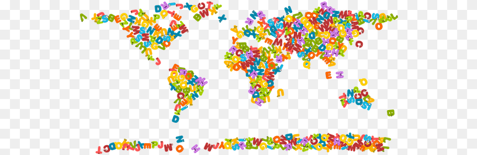 World Map Formed Of Scrambled Letters From Our Collection Alphabet In The World, Art, Graphics, Pattern Free Png