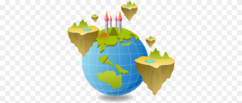 World Map Globe Cartoon Fun Vector Funny Game Information, Food, Birthday Cake, Cake, Cream Png Image