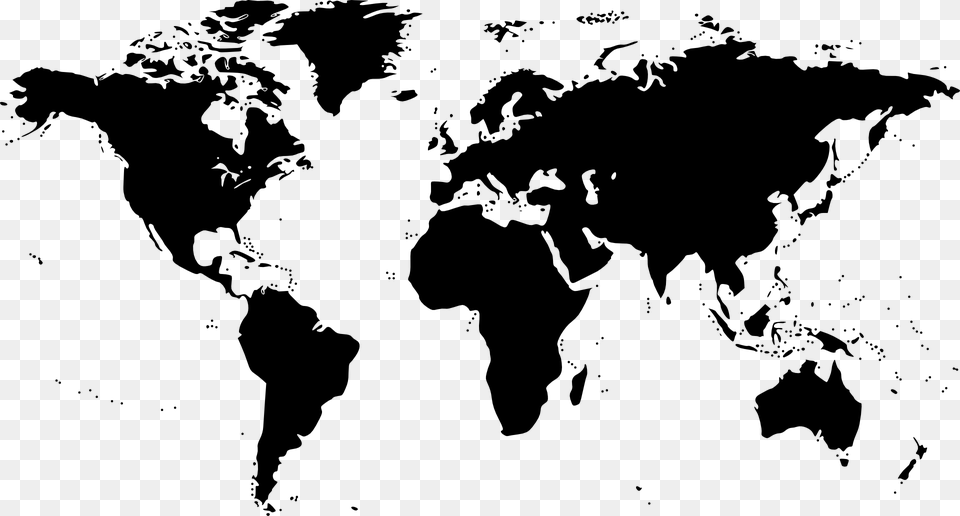 World Map Icon, Gray Free Transparent Png