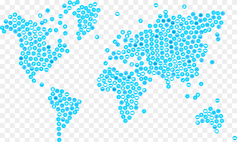 World Map Icon Blue, Turquoise, Pattern, Nature, Outdoors Free Transparent Png