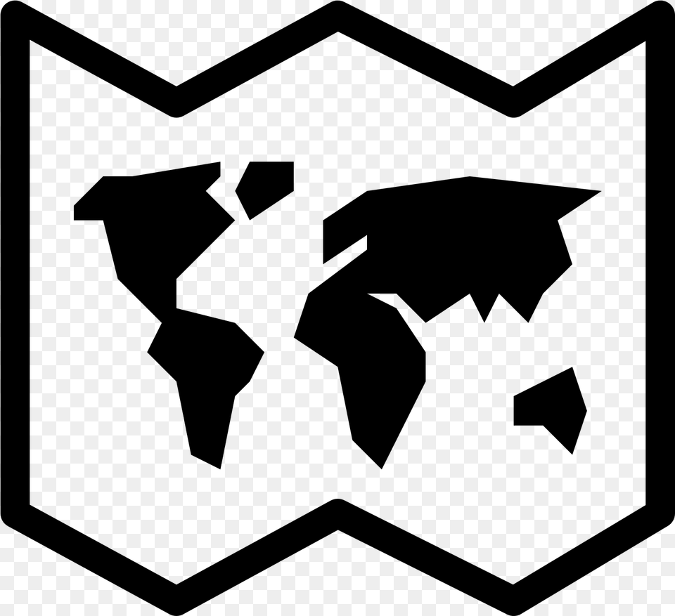 World Map Icon Svg, Gray Png