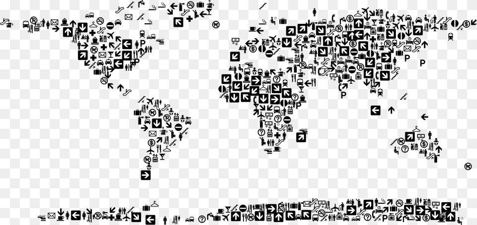 World Map Icon World Map With Icons, Text Png