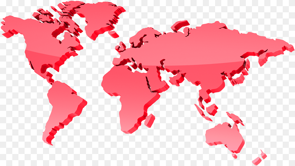 World Map In 3d Transparent, Chart, Plot, Atlas, Diagram Free Png Download