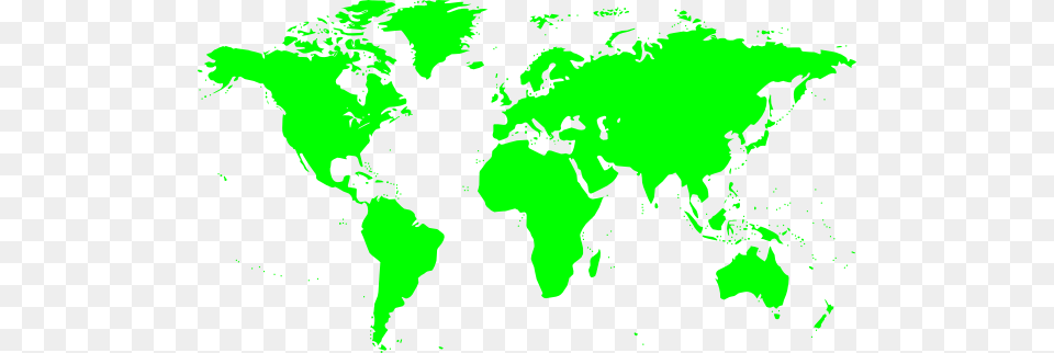 World Map In Green Clip Art, Chart, Plot, Atlas, Diagram Png