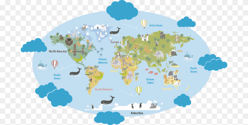 World Map Landmarks, Chart, Plot, Atlas, Diagram Free Png