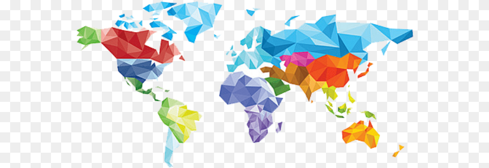 World Map Low Poly, Art, Paper Free Png Download