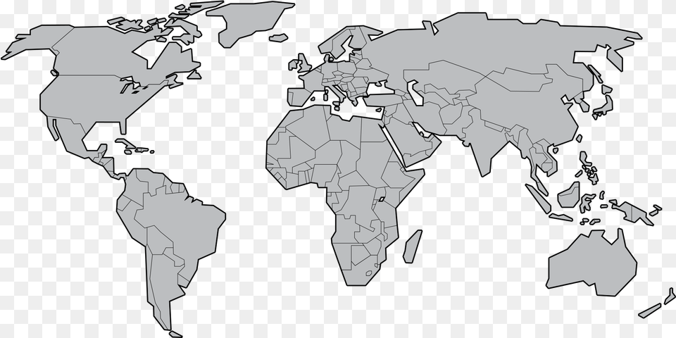 World Map Outline Transparent Background, Chart, Plot, Atlas, Diagram Free Png Download