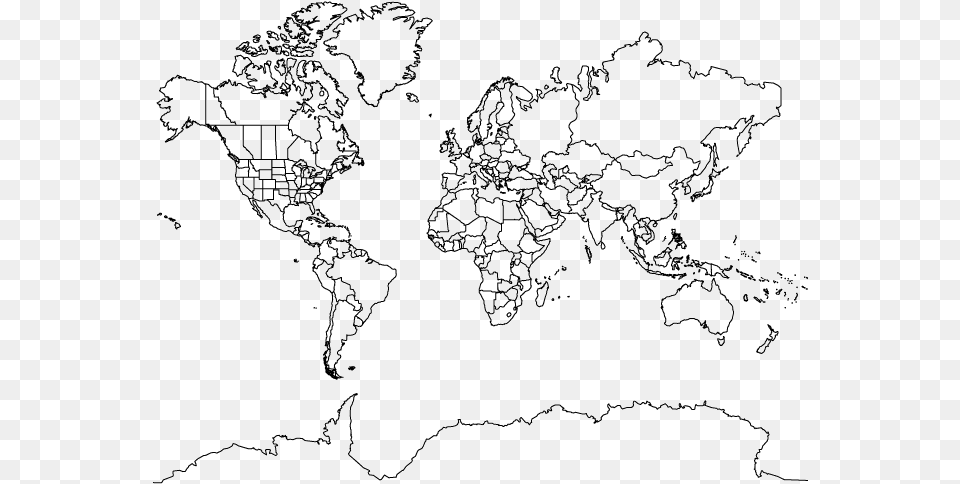 World Map Outline With States, Chart, Plot, Diagram, Person Png Image