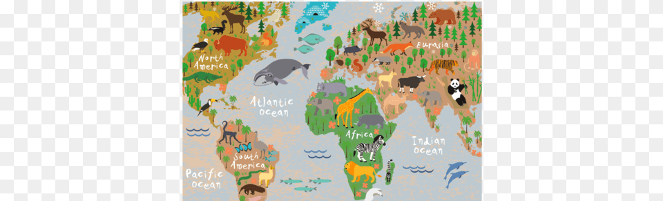 World Map Rectangular Placematclass Cartoon World Map Round, Plot, Chart, Animal, Wildlife Free Png Download