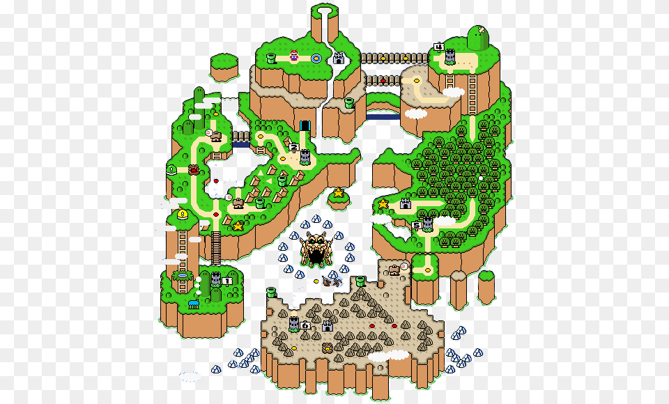 World Map Super Mario Super Nintendo Karte, Architecture, Building, Castle, Fortress Png Image