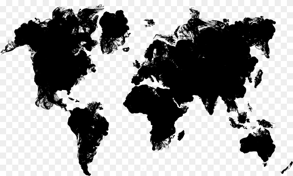 World Map Svg, Gray Png