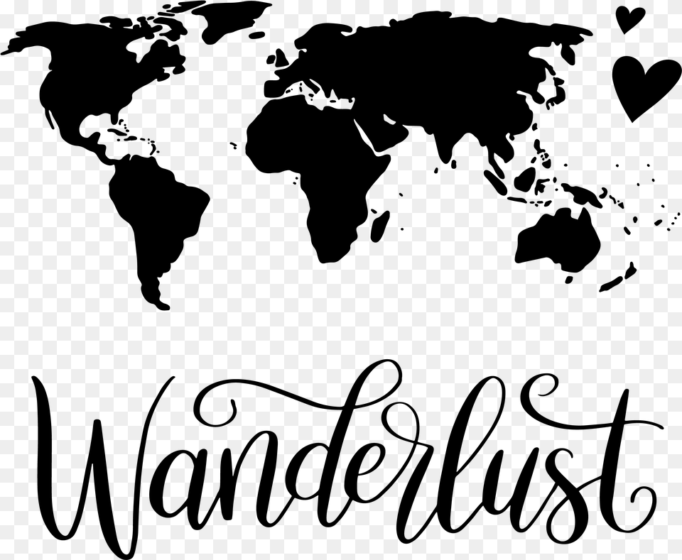 World Map Tattoo Design, Gray Free Png Download