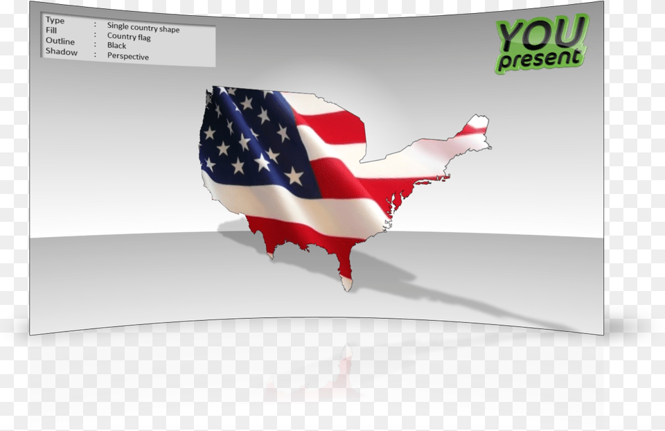 World Map Template For Powerpoint By Youpresent American Flag, American Flag Free Png