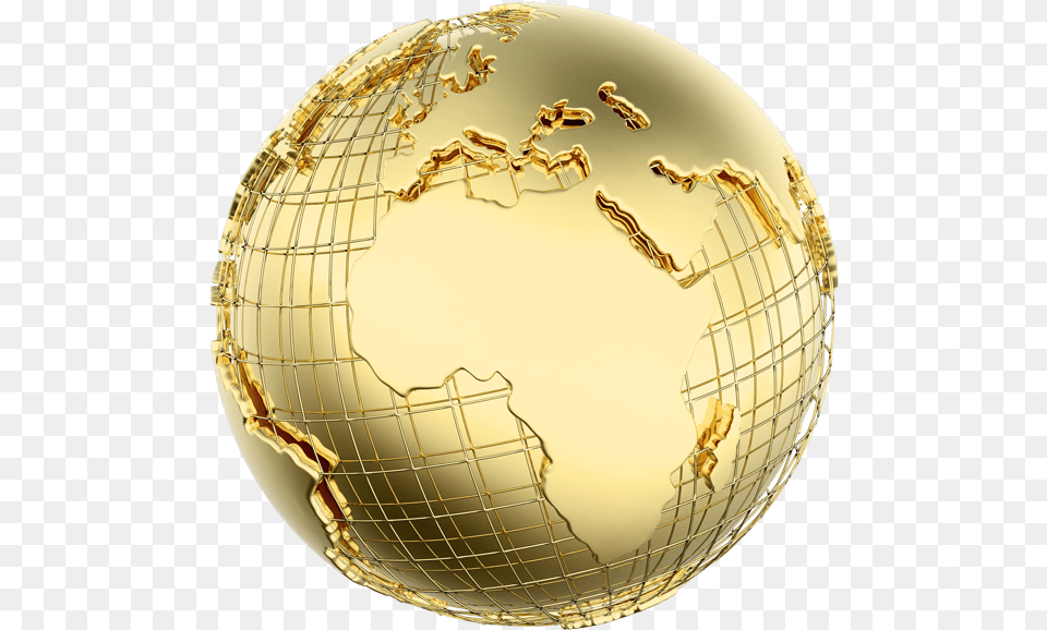 World Map Transparent Background Gold Silver Globe Gold World Globe, Astronomy, Outer Space, Planet, Sphere Free Png