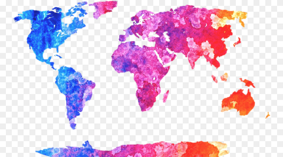 World Map Transparent Background Watercolor World Map, Mineral, Person Free Png Download