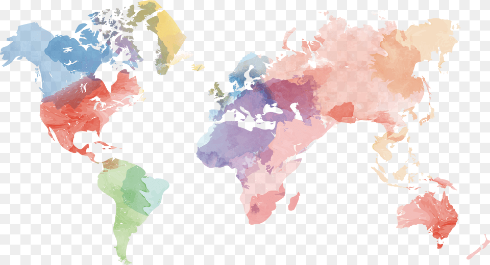 World Map Transparent Image World Map Watercolor, Chart, Plot, Atlas, Diagram Free Png