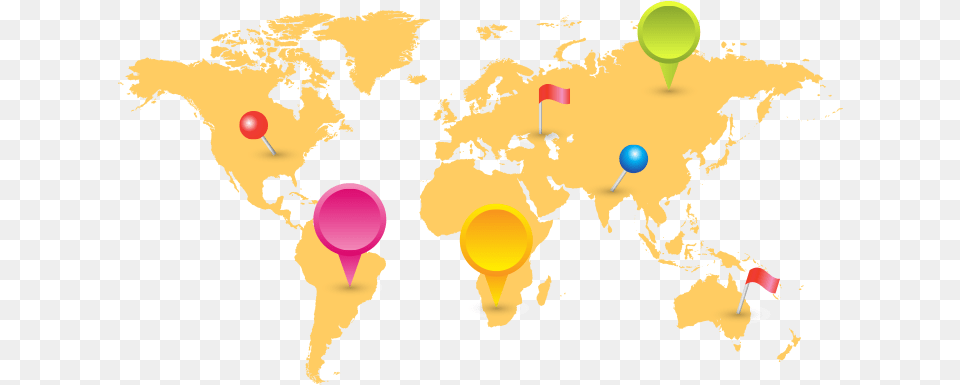 World Map With Mark Pins Vector Pack World Map, Chart, Plot, Person, Baby Png Image