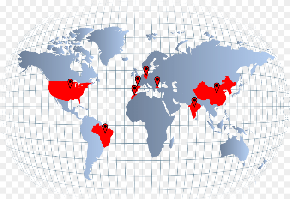 World Map With South America Highlighted, Sphere, Astronomy, Planet, Outer Space Free Transparent Png
