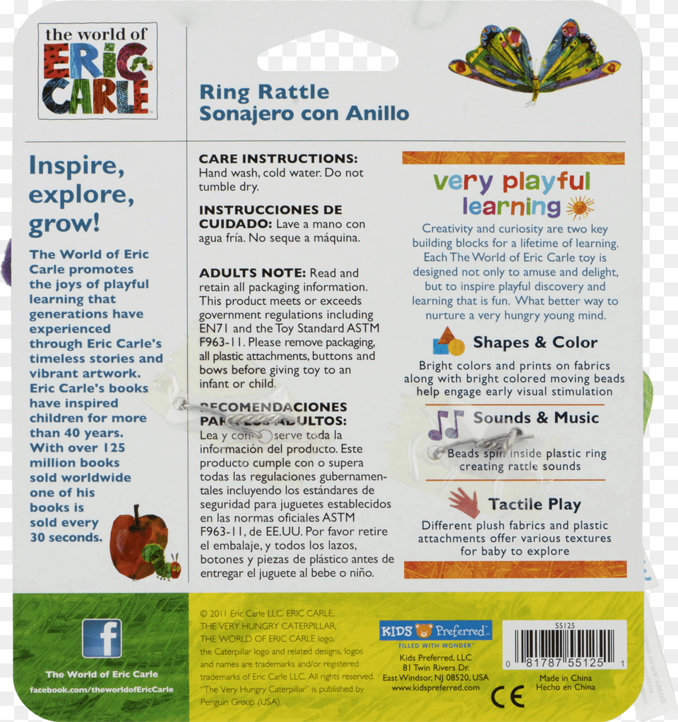 World Of Eric Carle The Very Hungry Caterpillar Ring Eric Carle Books, Text, Menu, Apple, Food Free Transparent Png