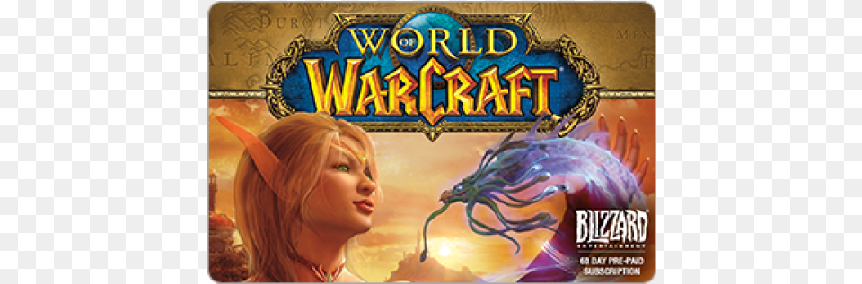 World Of Warcraft 60 Day Digital Code World Of Warcraft Time Card, Book, Publication, Adult, Female Png Image