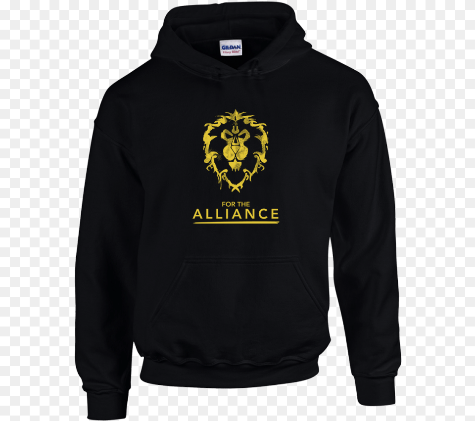 World Of Warcraft Alliance Unisex Hoodie Gildan 1850 Black, Clothing, Knitwear, Sweater, Sweatshirt Free Png