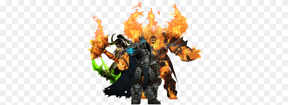 World Of Warcraft Group Of Characters With Fire World Of Warcraft, Bonfire, Flame Free Png Download
