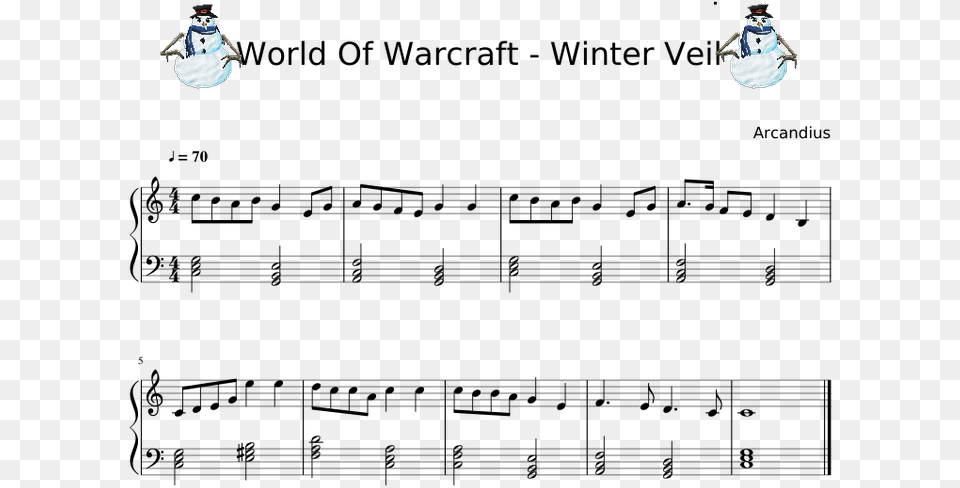 World Of Warcraft World Of Warcraft Sheet Music, Nature, Outdoors, Snow, Snowman Free Png Download