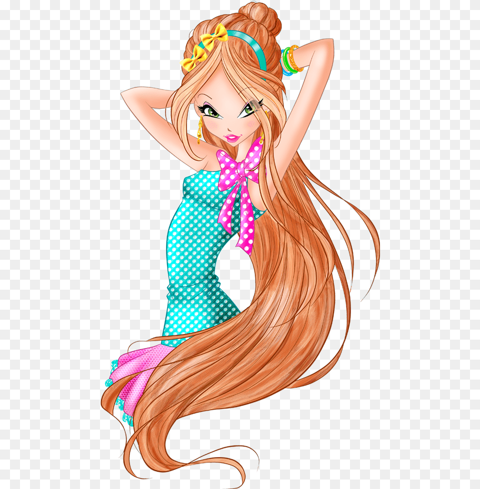 World Of Winx Chef Chic Flora Strawberry Dotted Outfit Rainbow Srl, Book, Comics, Publication, Pattern Png Image