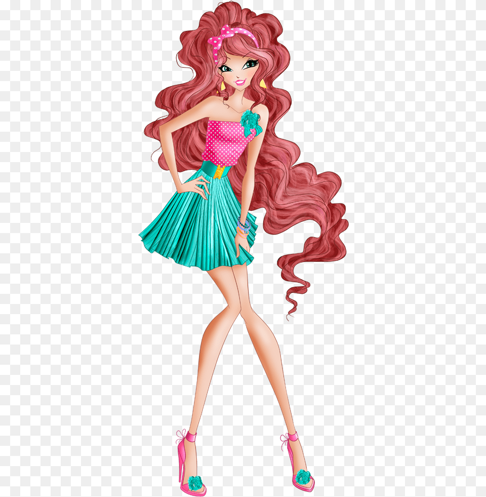 World Of Winx Chef Chic Layla Strawberry Outfit World Of Winx Chef Chic, Figurine, Person, Adult, Female Png Image