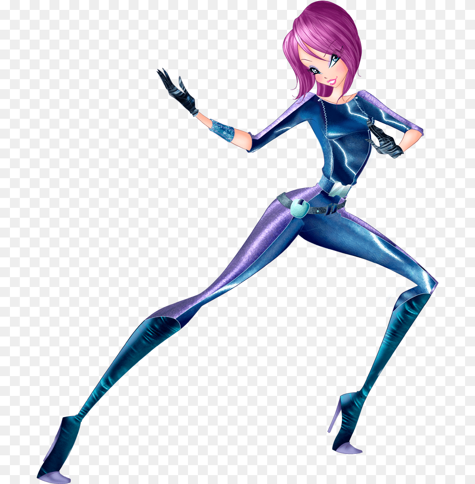 World Of Winx Tecna In Spy Outfit Picture World Of Winx Spy Outfits, Adult, Person, Glove, Female Png Image