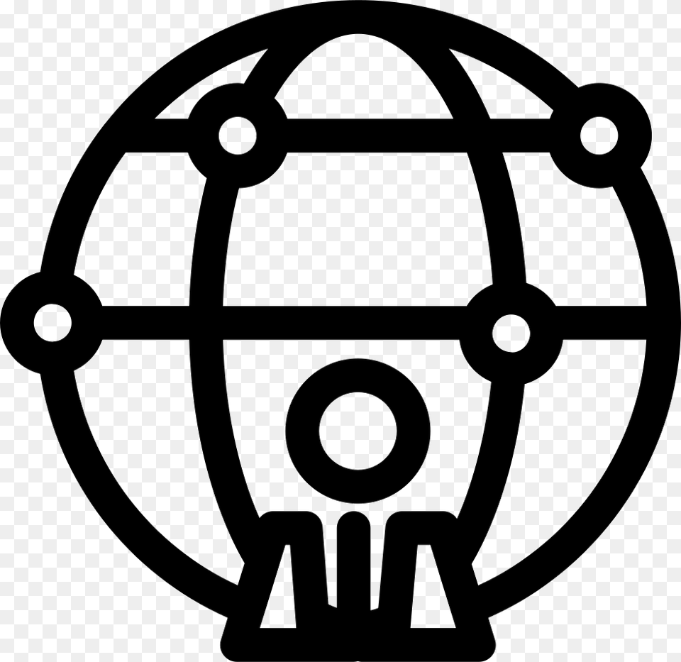 World Person Outline Symbol In A Circle Person World Icon, Bow, Weapon, Astronomy, Outer Space Free Png