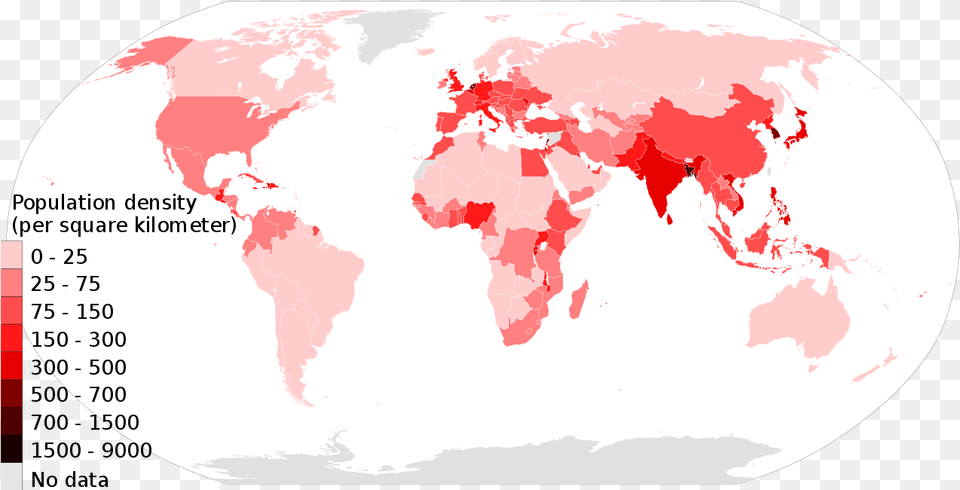 World Population Density 2019, Chart, Plot, Map Free Png Download