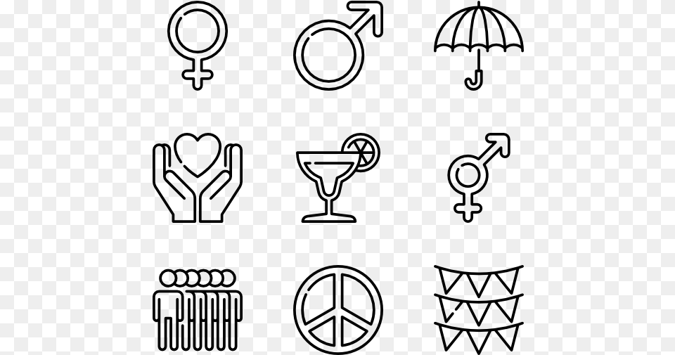 World Pride Event Icons, Gray Free Transparent Png