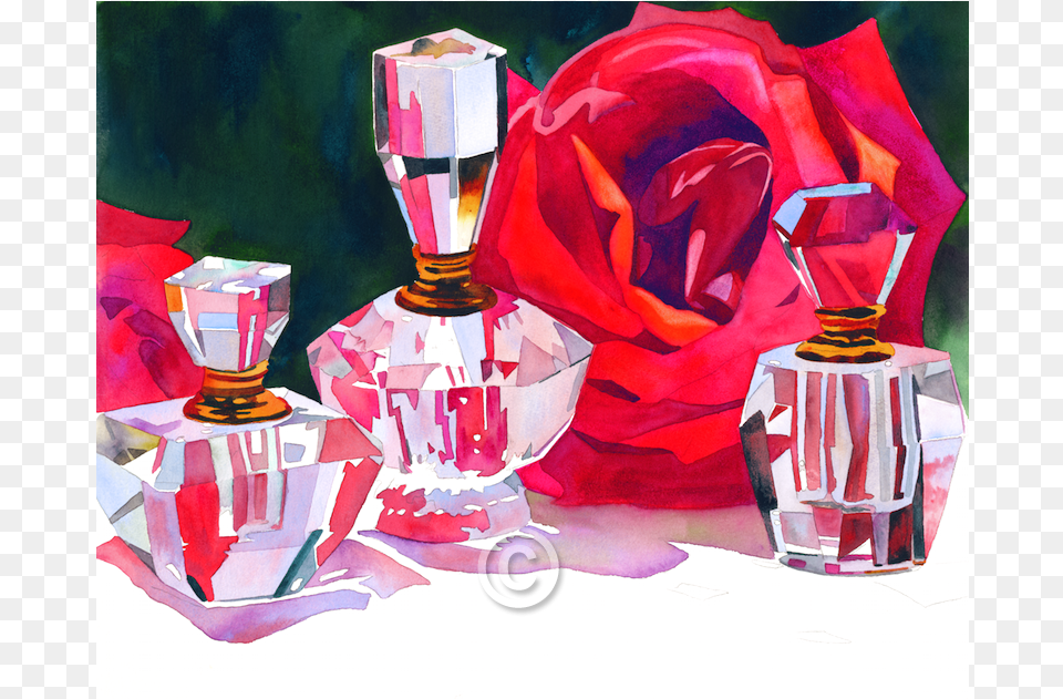 World Renowned And Award Winning Watercolor Artist Anne Abgott Glass Art, Perfume, Bottle, Cosmetics, Rose Free Png