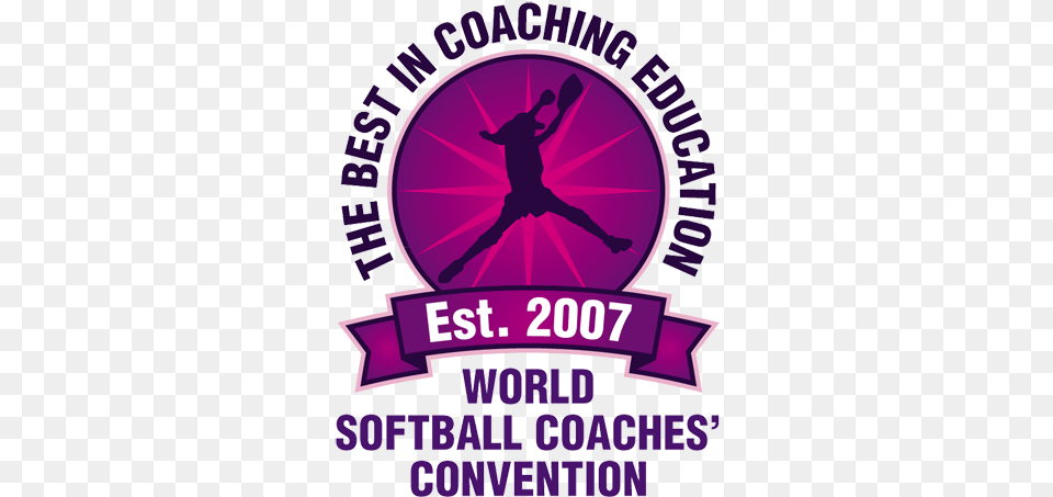 World Softball Coaches Convention Sporty, Purple, Person, Advertisement, Poster Free Transparent Png